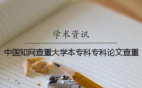 中国知网查重大学本专科专科论文查重
