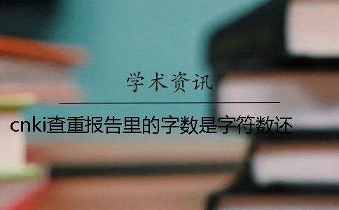 cnki查重报告里的字数是字符数还是字数